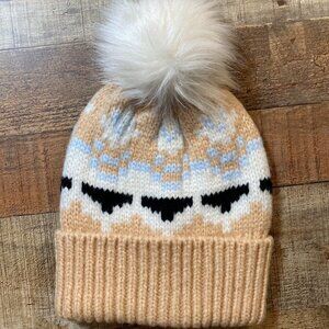 Women's Lucky Brand Fair Isle Beanie with Fur Pom Pom - One Size